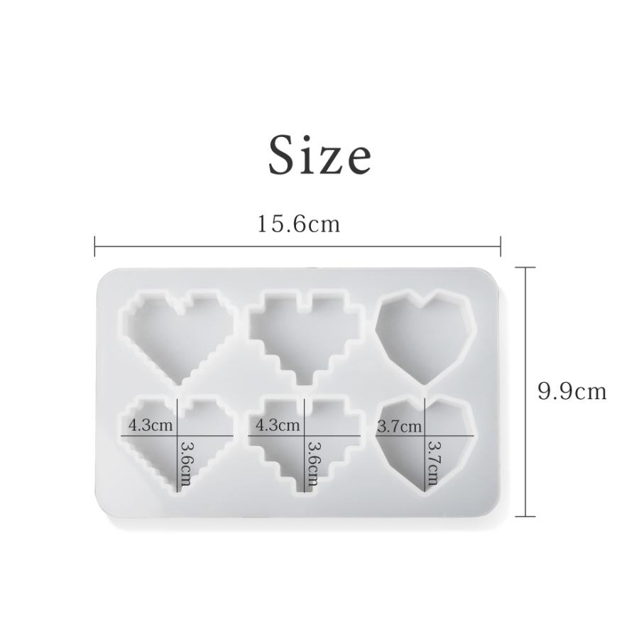 シリコンモールド ハート3タイプ ギザギザハート ハート型【メール便