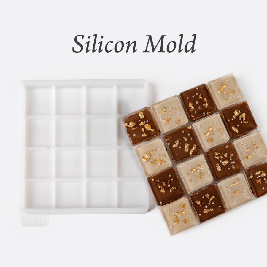 シリコンモールド 格子模様 コースター 凸凹 正方形 四角 小物置き