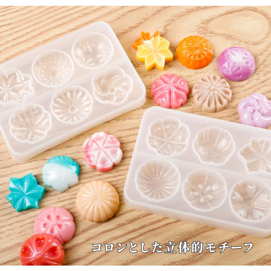 シリコンモールド カボション フラワーカボション 和菓子風 ねりきり 