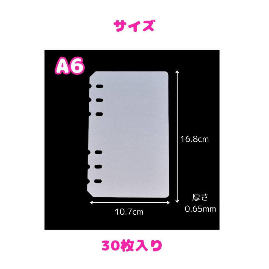 シール帳 台紙 リフィル 半透明 マット A7 A6 M5 30枚入り【メール便