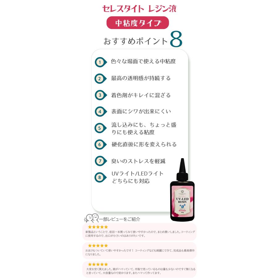 お一人1セット限り】セレスタイトレジン レジン液 100gボトル 低粘度