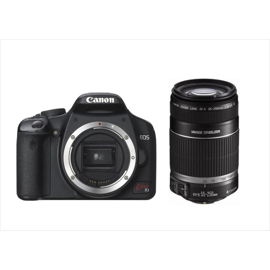 キヤノン Canon EOS kiss x2 EF-S 55-250mm IS 望遠 手振れ補正 レンズセット デジタル一眼レフ カメラ 中古  初心者おすすめ :10d-80-200-z:トレジャーカメラ - 通販 - 
