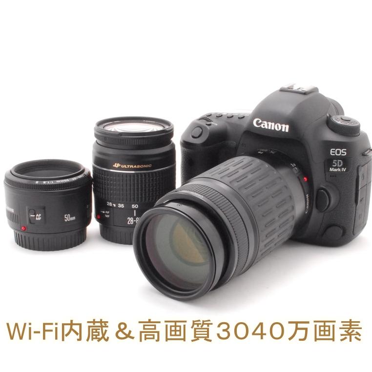 キヤノン Canon EOS 5D Mark4 50mm 28-80mm 75-300mm トリプルレンズ