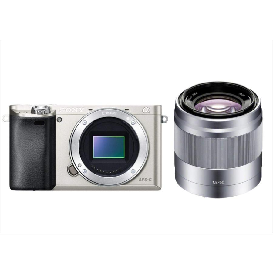 ソニー SONY α6000 シルバーボディ E 50mm 1.8 シルバー 単焦点 レンズ 
