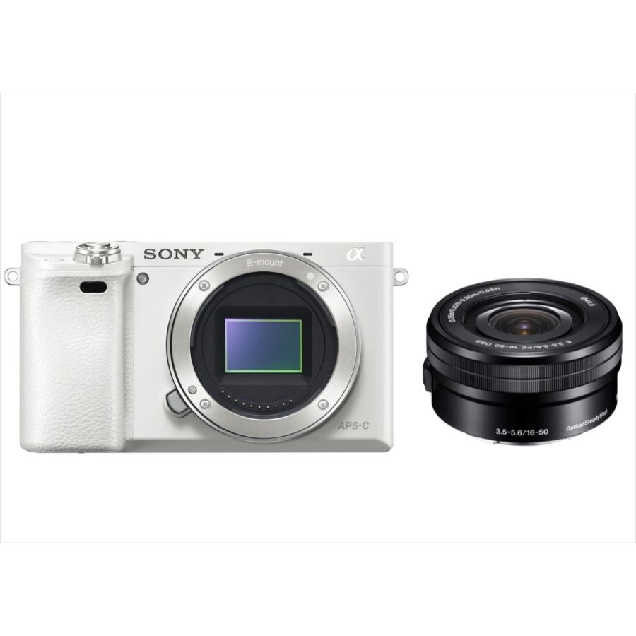 ソニー SONY α6000 ホワイトボディ E 16 50mm 黒 レンズセット 