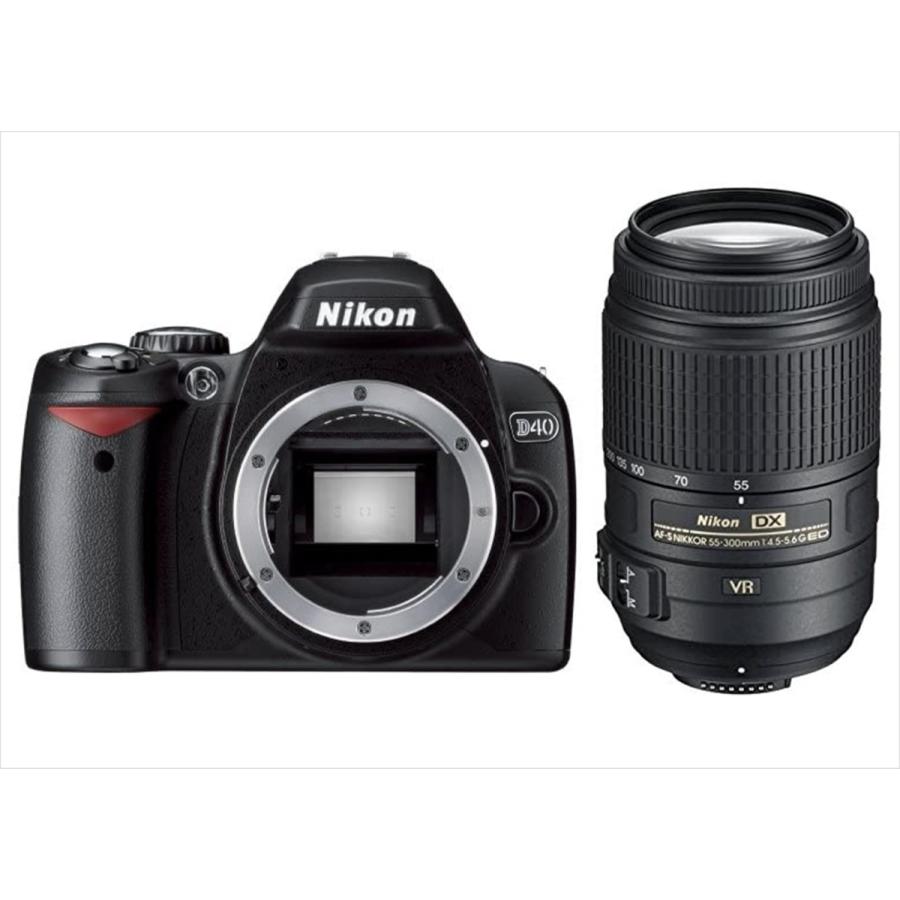 まとめ買いでお得 55-300mm AF-S D40 Nikon ニコン VR ブラック 中古 カメラ デジタル一眼レフ 手振れ補正望遠レンズセット デジタル一眼レフカメラ