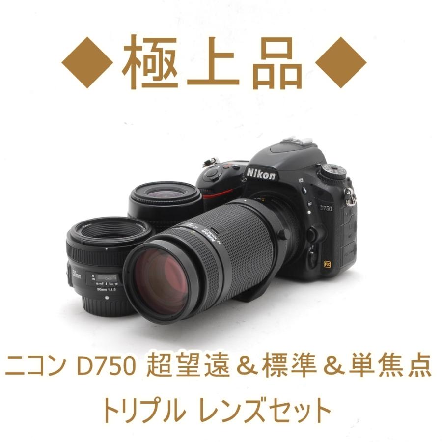 ニコン Nikon D750 35-80mm 75-300mm 50mm トリプルレンズセット 