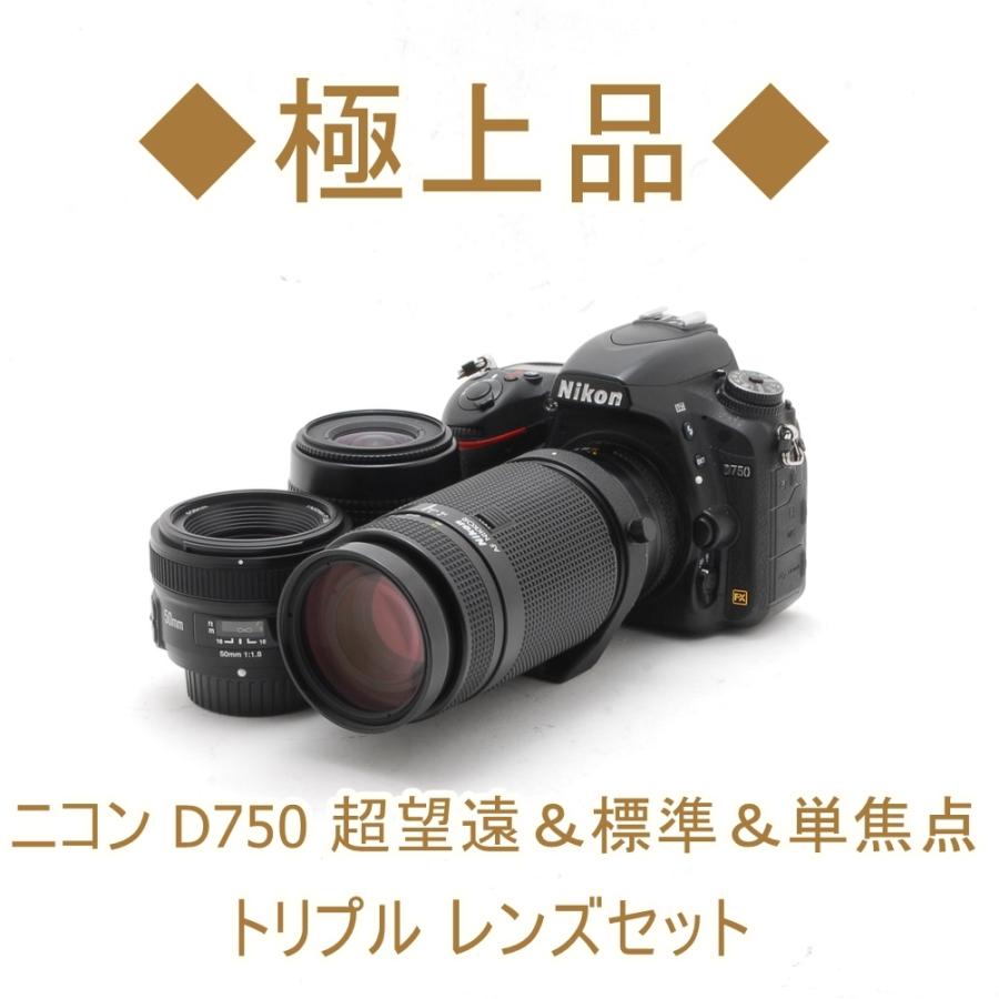 ニコン Nikon D750 35-80mm 75-300mm 50mm トリプルレンズセット