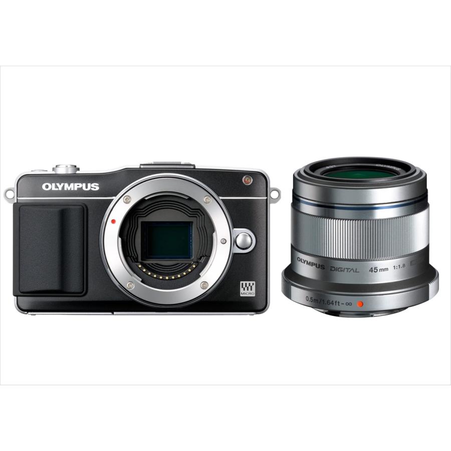 オリンパス OLYMPUS E-PM2 ブラックボディ 45mm 1.8 黒 単焦点