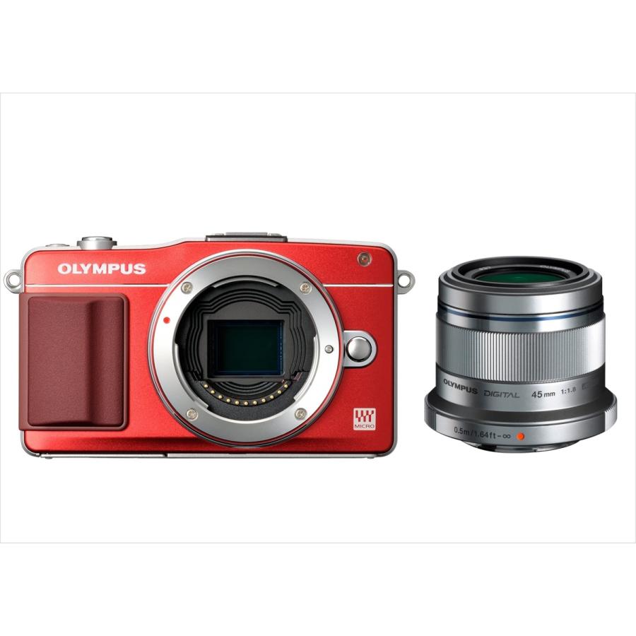 オリンパス OLYMPUS E PM2 レッドボディ 45mm レンズセット ミラー  