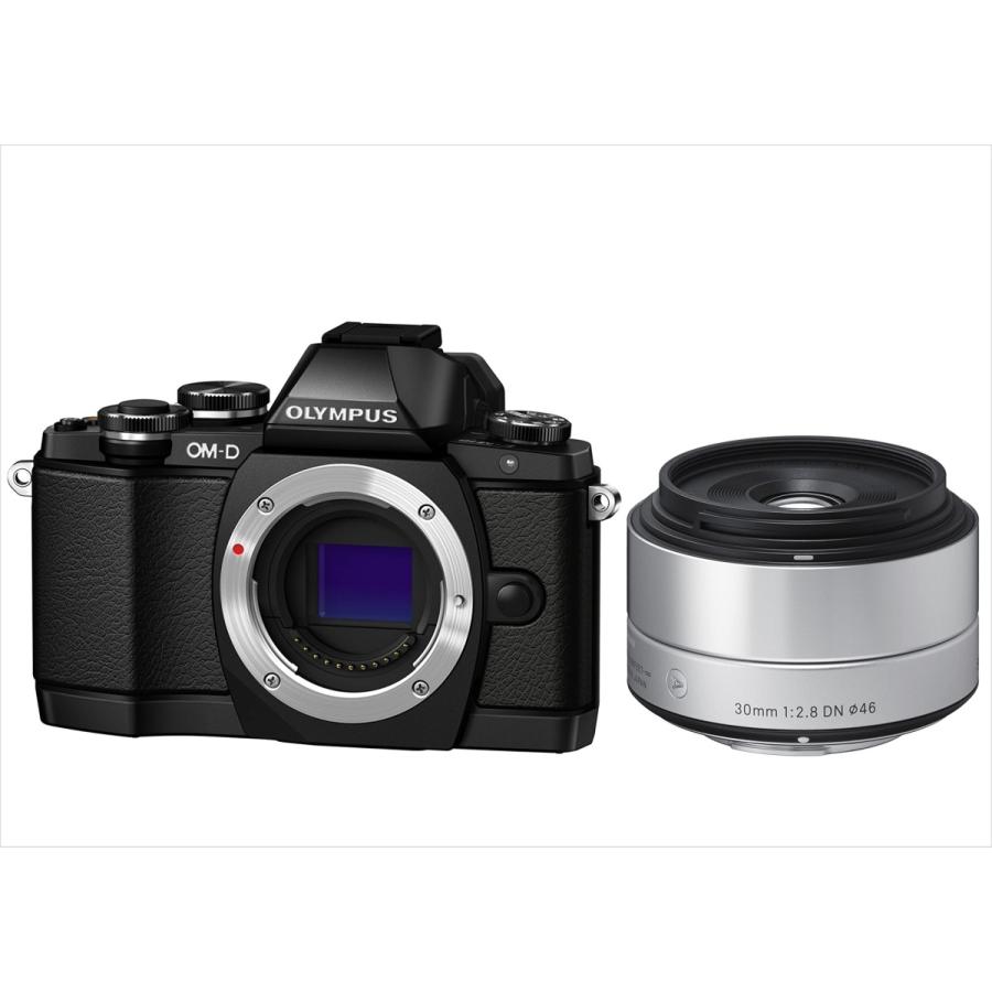 オリンパス OLYMPUS OM-D E-M10 ブラックボディ シグマ 30mm 2.8 単焦点 レンズセット ミラーレス一眼 中古 カメラ