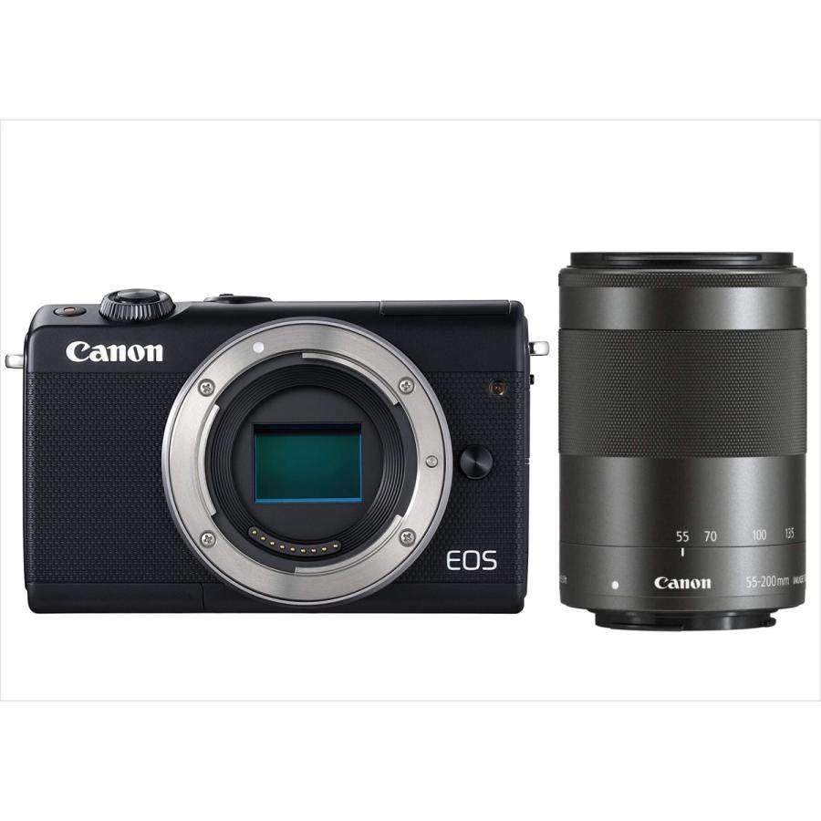充実の品 キヤノン EOS M100 ブラックボディ EF-M 55-200mm 望遠レンズ