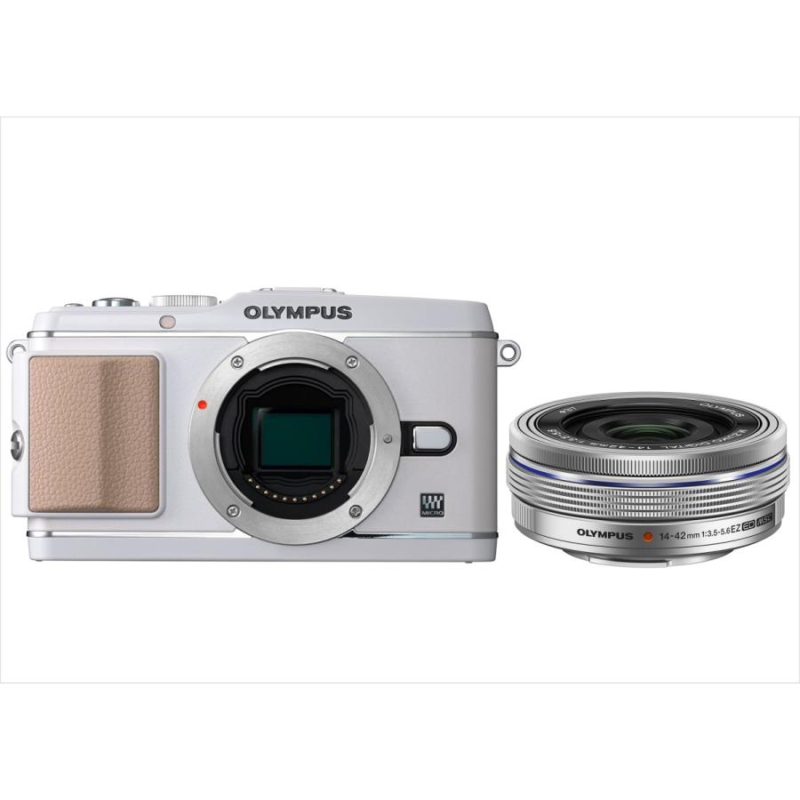 オリンパス OLYMPUS E-P3 ホワイトボディ 14-42mm EZ シルバー レンズセット ミラーレス一眼 中古 カメラ