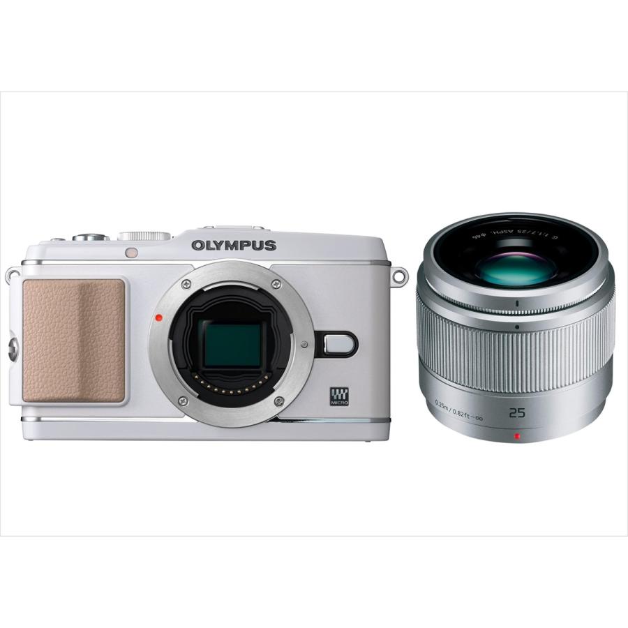 オリンパス OLYMPUS E-P3 ホワイトボディ パナソニック 25mm 1.7 オリンパス OLYMPUS E-P3 ホワイトボディ パナソニック 25mm 1.7