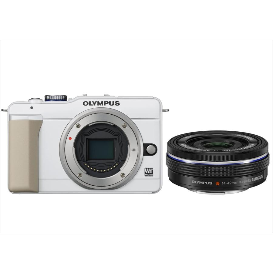 オリンパス OLYMPUS E-P1S ホワイトボディ 14-42mm EZ 黒 レンズセット ミラーレス一眼 中古 カメラ