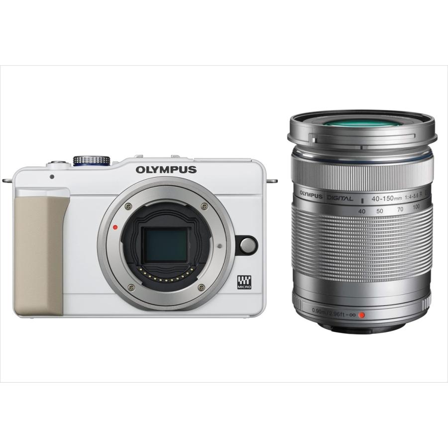 オリンパス OLYMPUS E-P1S ホワイトボディ 40-150ｍｍ シルバー 望遠 レンズセット ミラーレス一眼 中古 カメラ｜takaranoomise