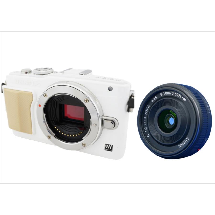 オリンパス OLYMPUS E-PL5 ホワイトボディ パナソニック 14mm