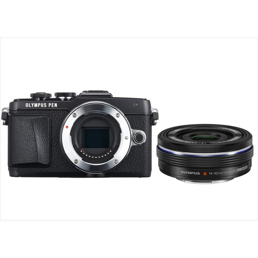 オリンパス OLYMPUS E-PL7 ブラックボディ 14-42ｍｍ EZ 黒 レンズセット ミラーレス一眼 中古 カメラ