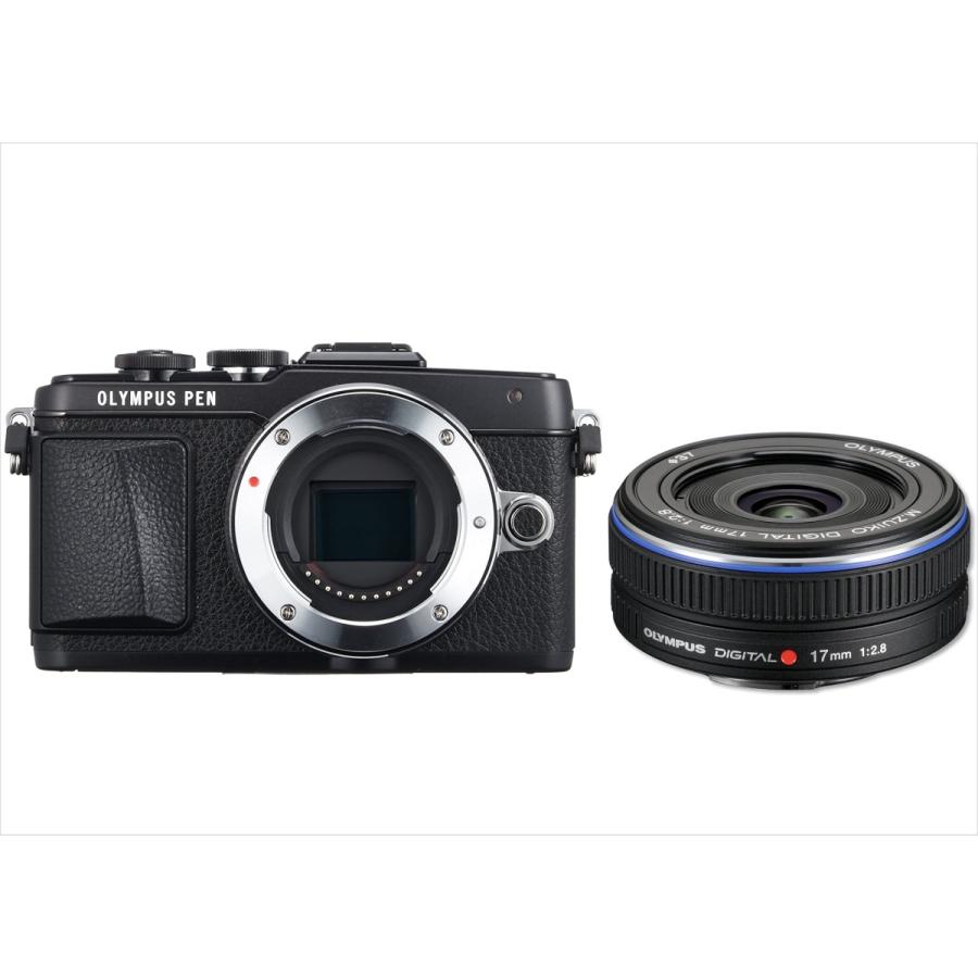 オリンパス OLYMPUS E PL7 ブラックボディ 17mm 2.8 黒 単焦点 パン  