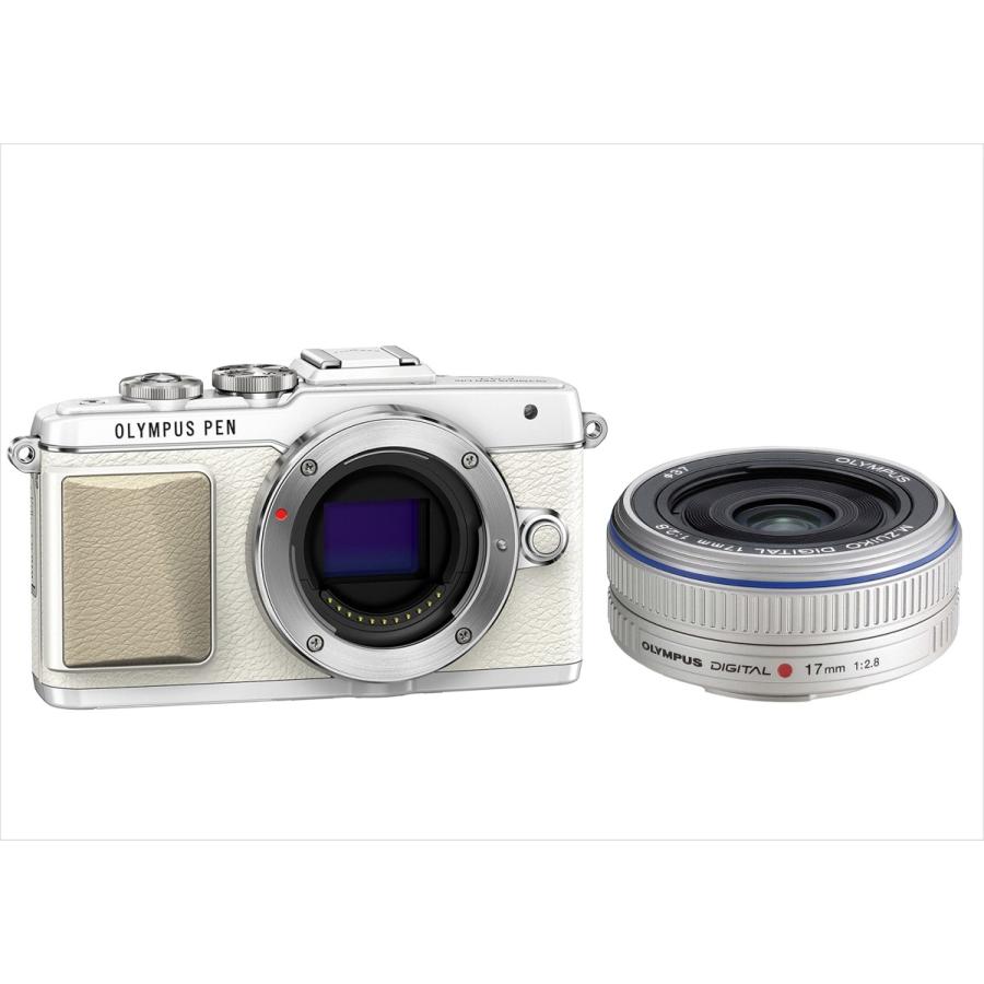 オリンパス OLYMPUS E-PL7 ホワイトボディ 17ｍｍ 2.8 シルバー 単焦点 パンケーキ レンズセット ミラーレス一眼 中古 カメラ