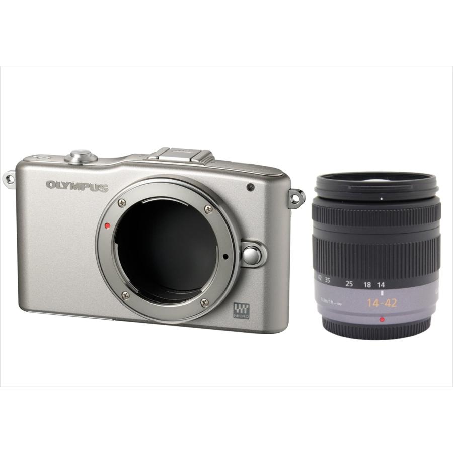オリンパス OLYMPUS E-PM1 シルバーボディ パナソニック 14-42mm