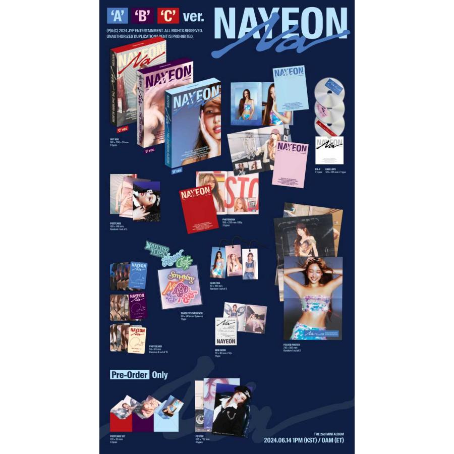 6/14 韓国発売】【3種セット】【初回限定ポスターなしCDのみ】NAYEON