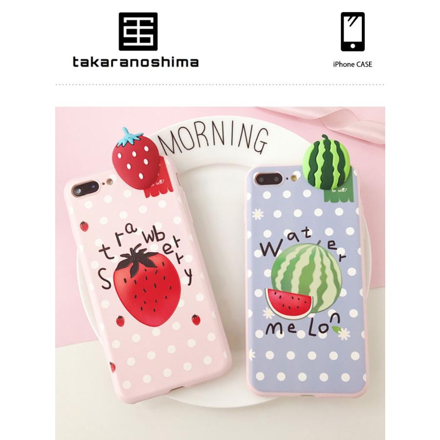 アイフォン ケース カバー スマホ ケース Iphone Case Strawberry Watermelon イチゴ スイカ いちご すいか ドット パステルカラー フルーツ 立体的 Ts Km Case 065 Takaranoshima Yahoo 店 通販 Yahoo ショッピング