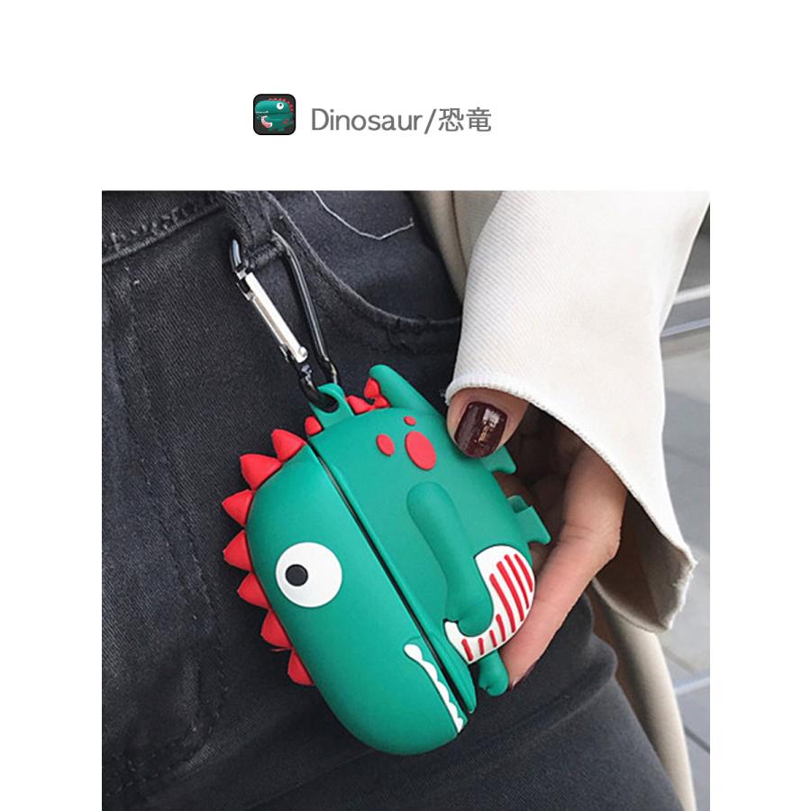 AirPods Pro Dinosaur Case エアーポッズ ケース エアポッズ ワイヤレス 恐竜 ダイナソー ティラノサウルス 博物館 化石 動物 ドール ストラップ リング 立体的｜takaranoshima｜08