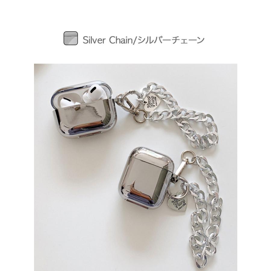 AirPods Silver Chain Case エアーポッズ ケース エアポッズ シルバー チェーン 鎖 くさり エアーポッズ シック 金属 メタル ワイヤレス イヤホン｜takaranoshima｜08