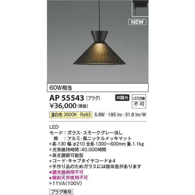 コイズミ照明 AP55543 和風LEDペンダントライト TSUKINOMI JAPANDI 温白色 白熱球60W相当 非調光 プラグタイプ 電気工事不要 照明器具 天井照明 吊下げ_1