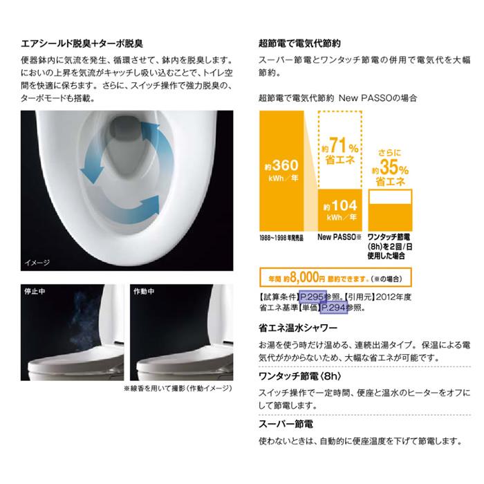 CW-EA21A/BW1 BN8 LR8 BB7 LIXIL INAX シャワートイレ 温水洗浄便座 New PASSO グレードEA21A 手動ハンドル式の画像
