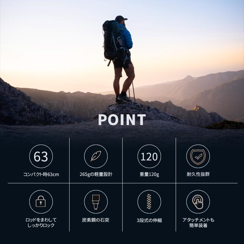 NACASIL 軽量 トレッキングポール お得な2本セット 男女兼用