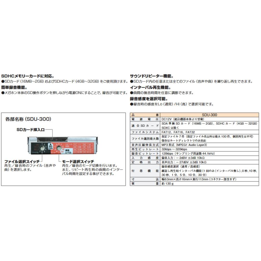 ユニペックス SDU-300 防災用品 SDレコーダーユニット_1