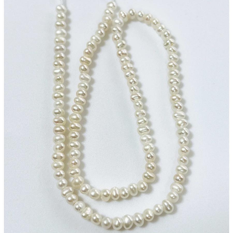 淡水パール 専門店】淡水パール パーツ 連売り 3mm 4mm 小粒 ビーズ 卸