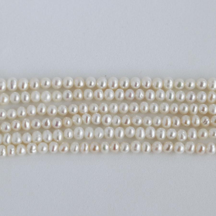 淡水パール 専門店】淡水パール パーツ 連売り 3mm 4mm 小粒 ビーズ 卸
