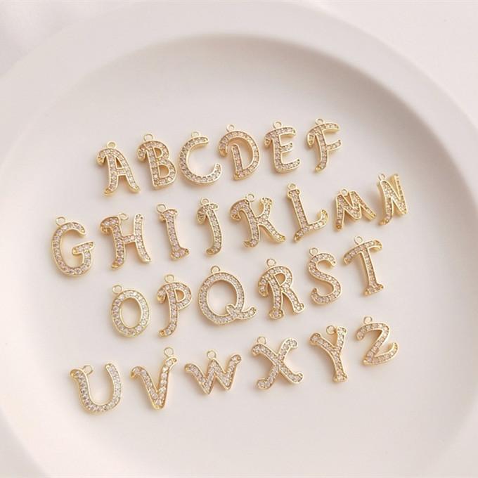 チャーム アルファベット パーツ 英語文字 DIY手芸 ハンドメイド 金