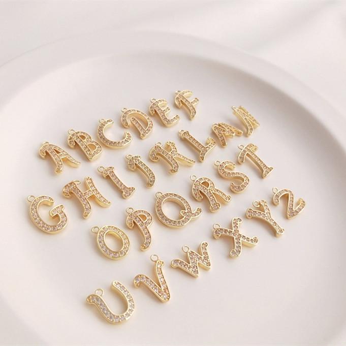 チャーム アルファベット パーツ 英語文字 DIY手芸 ハンドメイド 金