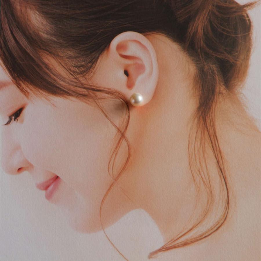 パール ピアス パール 冠婚葬祭 本物 9mm 普段使い 一粒 大ぶり 上品 シンプル 淡水パール レディース アクセサリー プレゼントの画像