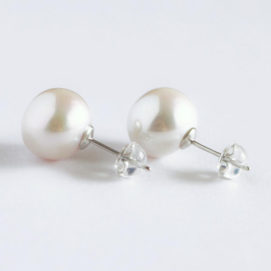 パールピアス 普段使い 大ぶり一粒 バロック本真珠 12mm パールピアス 普段使い 大ぶり一粒 バロック本真珠 12mm
