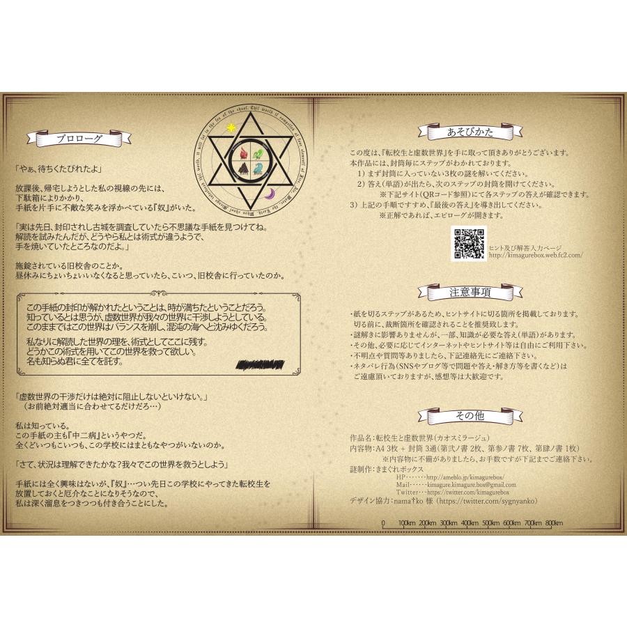 謎解き 転校生と虚数世界 (制作：きまぐれボックス) [送料