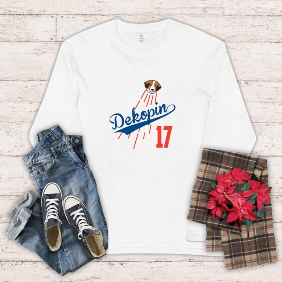 tシャツ 長袖 デコピン 大谷翔平 おもしろい長袖 かわいい犬長袖シャツ