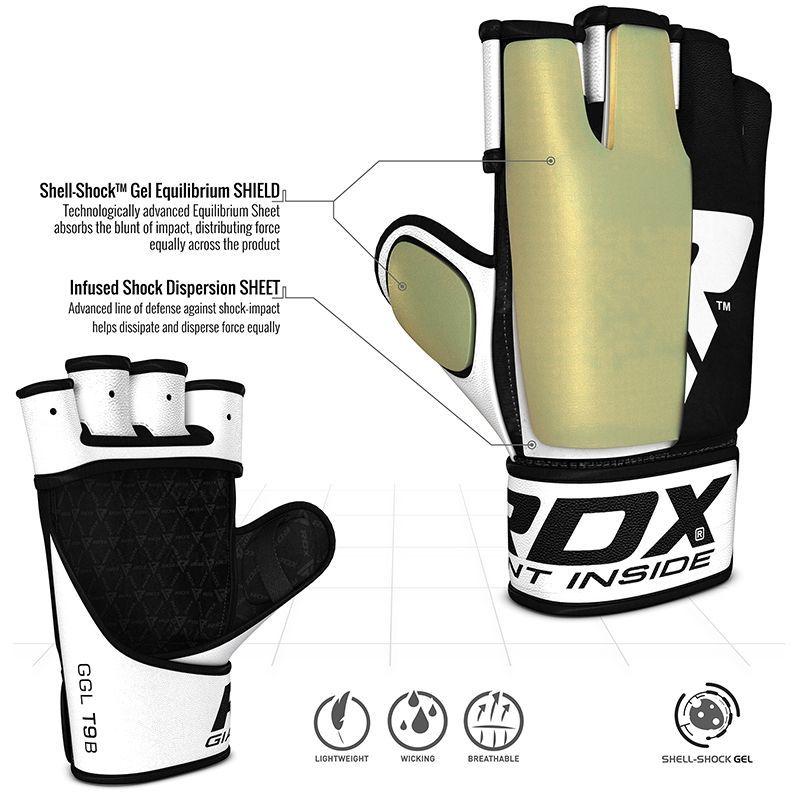 RDX オープンフィンガーグローブ 総合格闘技 MMA グラップリング トレーニング レザー グローブ T9｜takastore｜03