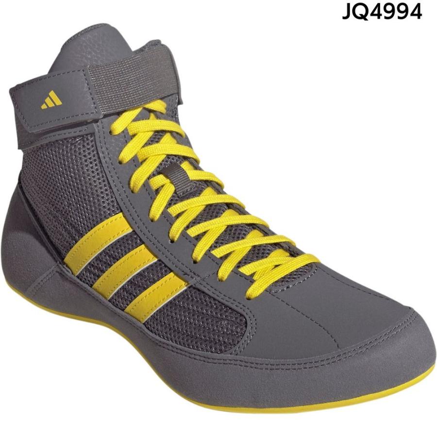  スネークスキン風シューズ グレー/イエロー adidas（アディダス） レスリングシューズ HVC エイチブイシー