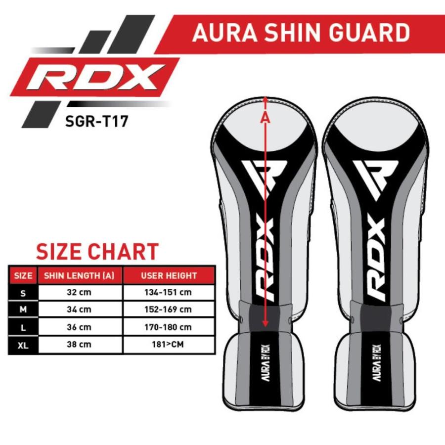 RDX レガース 両足セット AURA plus キックボクシング ムエタイ シンガード 足サポーター レッグガード すね当て 格闘技 MMA ブラック T17｜takastore｜04