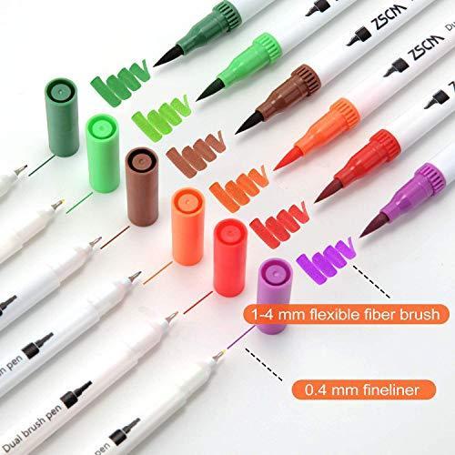 流行 Zscmイラストペン 100色 ふで 極細 ぺんてる 水性 カラーペン セット コピックペン 水彩毛筆 絵 水性ペン 鮮やか アートマーカーペン 手帳