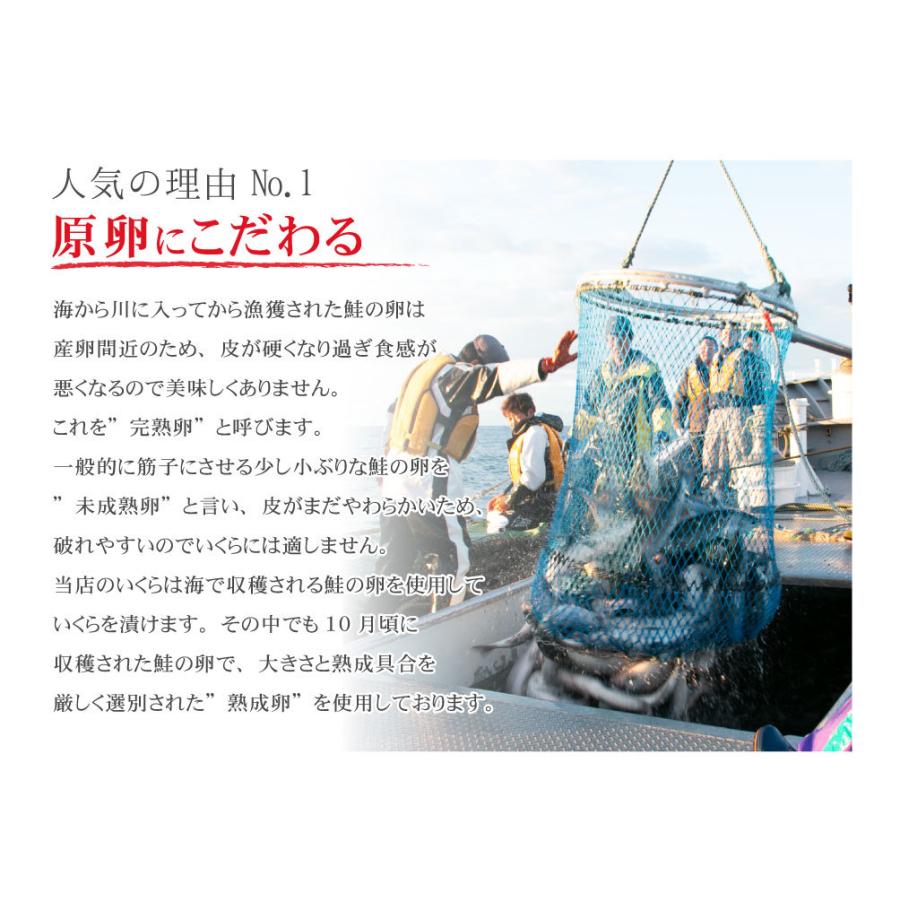 いくら 醤油漬け 500g 北海道産 最高級の原卵を使用した自慢の一品 イクラ お年賀 御年賀 プレゼント ギフト 内祝｜takasui｜03