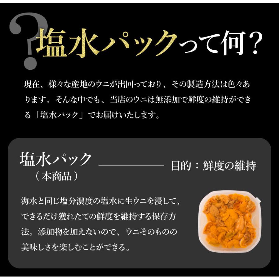 海外輸入 3個で1個分タダ0円に 6 980円offクーポン 送料無料 お中元 うに ウニ 獲れたて 北海道産 塩水 バフンウニ 1パック 100g 最高級