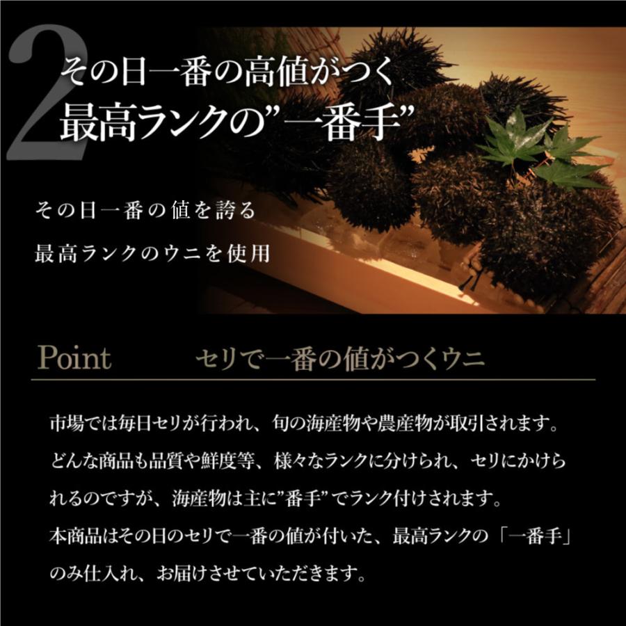 北海道プレミアム お中元 2023 お中元ギフト プレゼント 2023 ムラサキウニ 100g うに ウニ 塩水 北海道産 最高級 雲丹 訳あり じゃありません｜takasui｜05