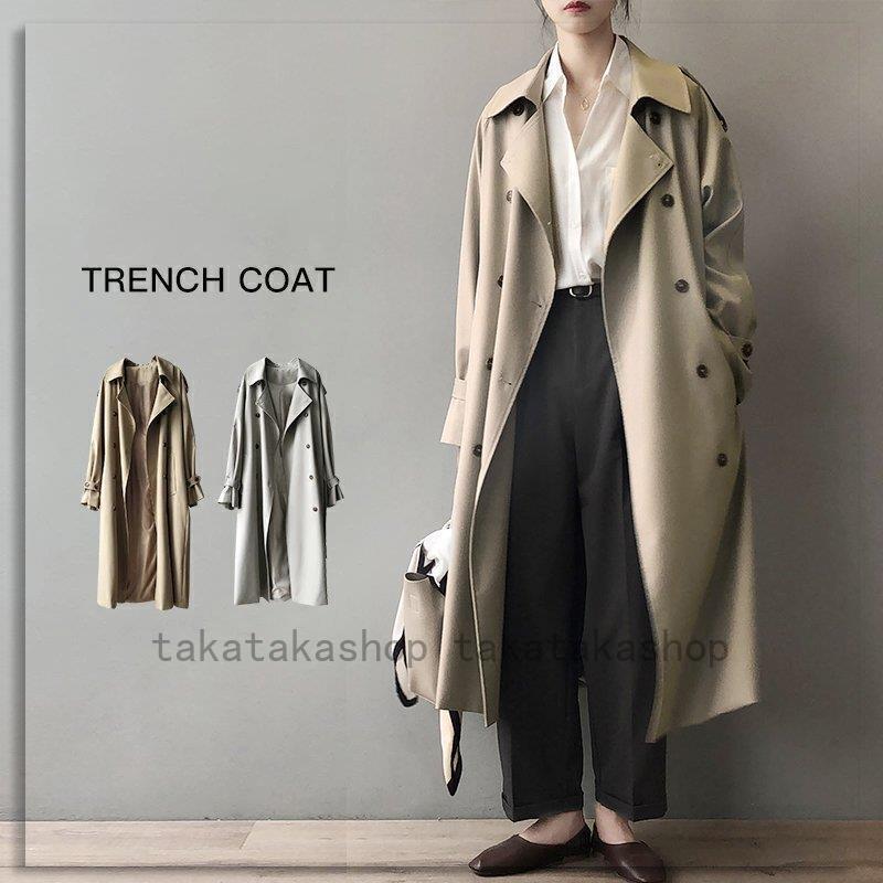 最新情報 裏地付き ロング丈 コート アウター トレンチ 羽織り ロングコート 春 春 トレンチコート レディース スプリングコート デザイン きれいめ ゆったり ワンピース 在庫一覧 カーキ Lka Kal