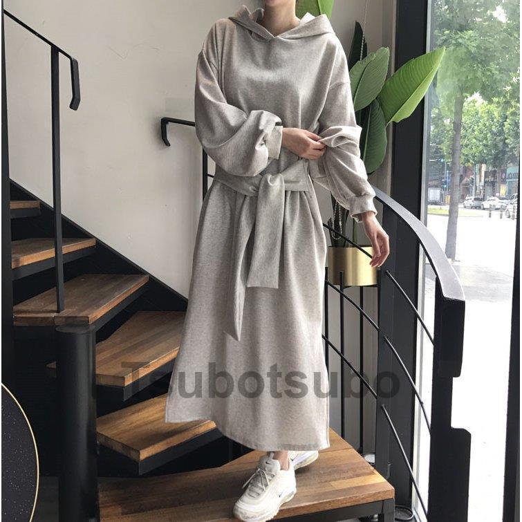 ショップ ワンピース レディース パーカーワンピース 長袖 ロングワンピ おしゃれ 着痩せ カジュアル 体型カバー 通勤 Ol お出かけ 春秋物 30代 40代 50代 60代コーデ Honeymoon Style